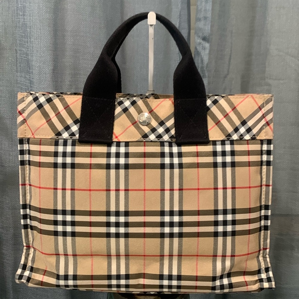 Burberry, London blue label tote